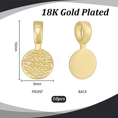 10Pcs Brass Glue-on Flat Pad Bails KK-PH0014-75G-1