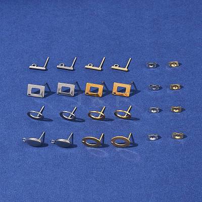 16Pcs 8 Styles 304 Stainless Steel Stud Earring Findings STAS-FS0001-84-1