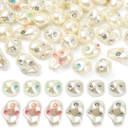 20Pcs 4 Styles Baroque Style ABS Plastic Imitation Pearl Beads SACR-YW0002-16-1
