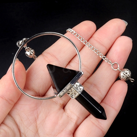 Natural Obsidian Dowsing Pendulum Big Pendants PW-WG0EC10-09-1