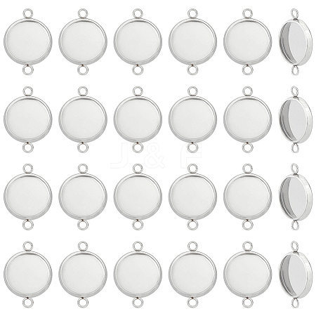 80Pcs 304 Stainless Steel Cabochon Connector Settings STAS-HY0001-89C-1