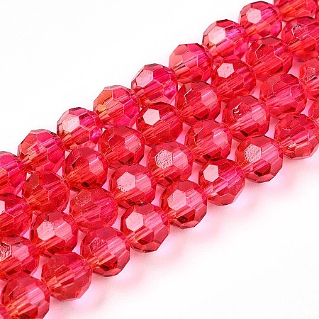 Baking Paint Transparent Glass Beads Strands DGLA-A035-T6mm-A02-1