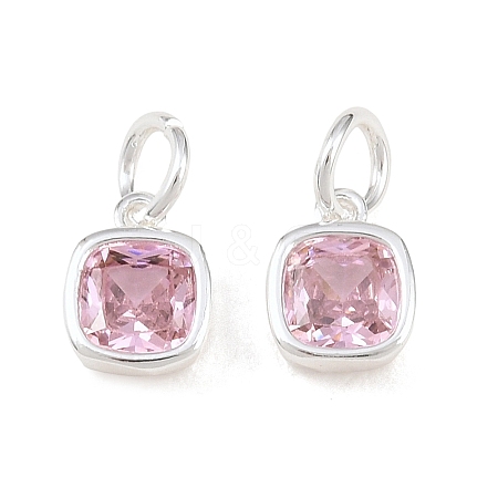 Brass Pave Cubic Zirconia Charms KK-CBABC34-07S-01-1