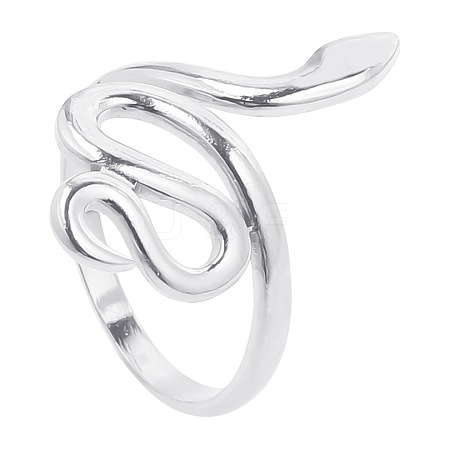 Titanium Steel Snake Wrap Open Cuff Ring for Women SD0367-1-1
