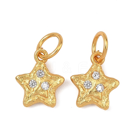 Brass Micro Pave Clear Cubic Zirconia Charms KK-F941-31C-G-1