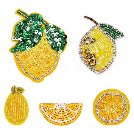 5Pcs 5 Styles Computerized Embroidery Cloth Iron on/Sew on Patches PATC-WR0001-29-1