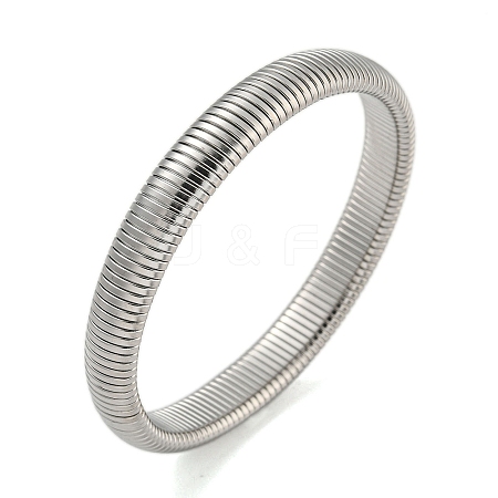 Non-Tarnish 304 Stainless Steel Spring Bangles for Women Men BJEW-U003-02A-P-1