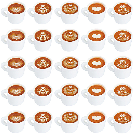 50Pcs 5 Styles Mini Resin Imitation Coffee Cup DIY-SC0033-38-1