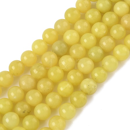 Natural Lemon Jade Beads Strands G-G284-A01-6mm-1