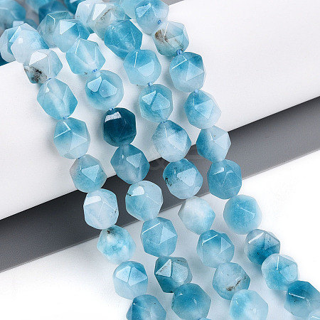 Dyed Natural White Jade Beads Strands G-T139-8mm-45X-1