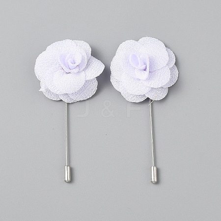 Flower Polyester Brooches JEWB-WH20006-01G-1