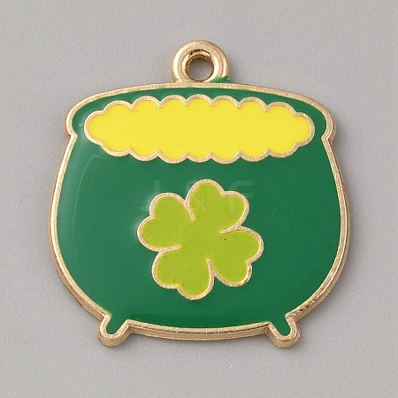 Saint Patrick's Day Alloy Enamel Pendants ENAM-CJC0010-35C-1