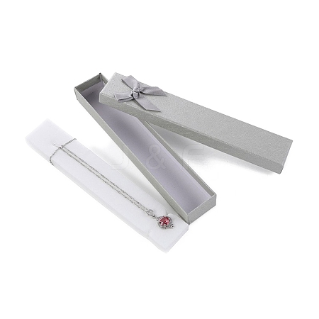 Rectangle Paper Necklace Boxes with Bowknot LS-PW-WG89752-03-1