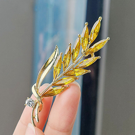 Wheat Plastic Pearl Brooch PW-WG9E7D8-02-1