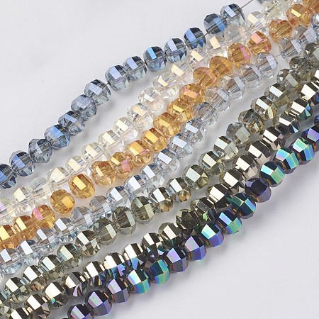 Electroplate Glass Beads Strands EGLA-L012-B-1