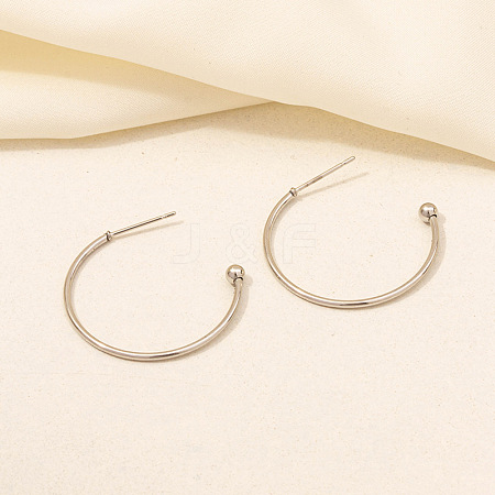 Stylish Stainless Steel Hoop Earrings for Women OK9057-3-1