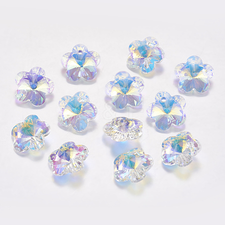 Faceted Glass Rhinestone Charms RGLA-F055-10x10-001AB-1