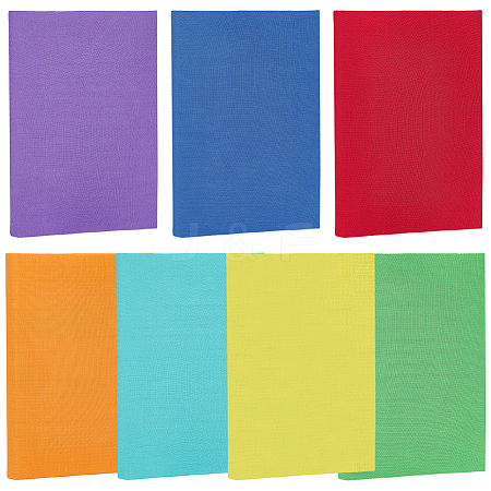 7Pcs 7 Colors Elastic Fabric Book Covers AJEW-CP0006-20-1