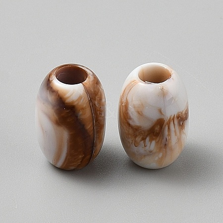 Acrylic European Beads MACR-WH0017-003J-1