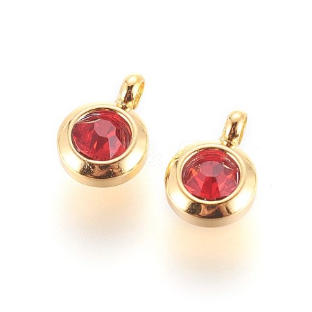 304 Stainless Steel Rhinestone Charms STAS-P237-10G-01-1
