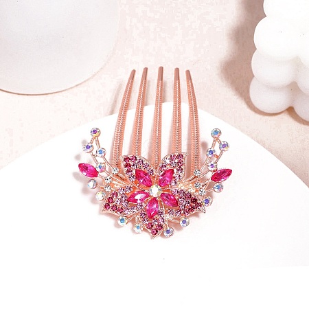 Alloy Rhinestone Hair Combs PW-WGA76E6-02-1