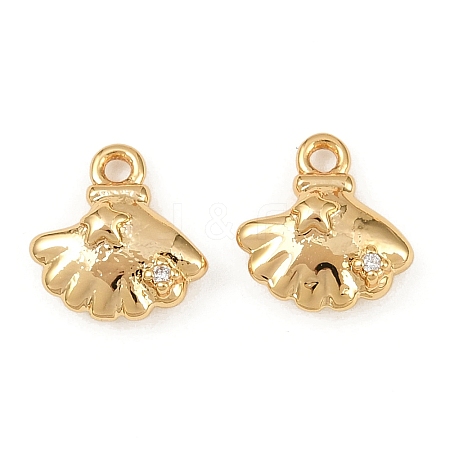 Ocean Theme Brass Micro Pave Cubic Zirconia Charms KK-F902-08R-G-1