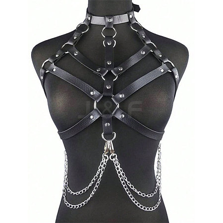 Black PU Leather Chest Harness Belts FS-WG16471-01-1