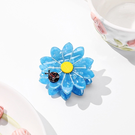 Flower Cellulose Acetate Claw Hair Clips PW-WGFE2C5-02-1