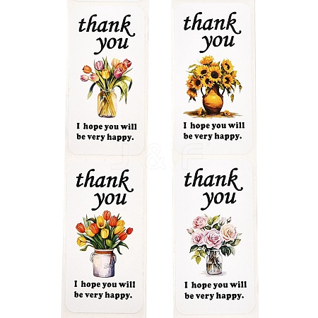 Thanksgiving Day Theme Paper Sticker with Word Thank You DIY-F154-02-1