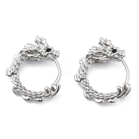 Brass Micro Pave Cubic Zirconia Hoop Earrings for Women EJEW-U029-01P-01-1