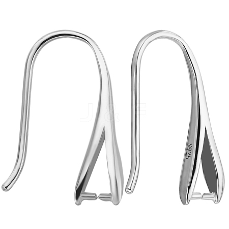 Anti-Tarnish Beebeecraft 2 Pairs Rhodium Plated 925 Sterling Silver Earring Hooks STER-BBC0006-70-1