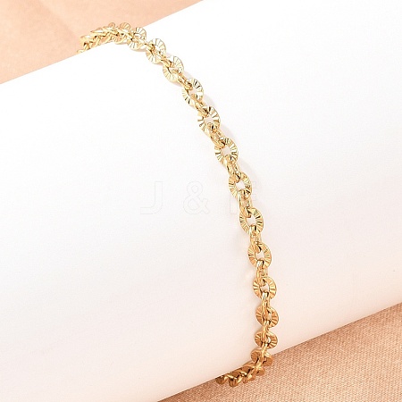 201 Stainless Steel Oval Link Chain Bracelets for Women BJEW-G767-01F-G-1