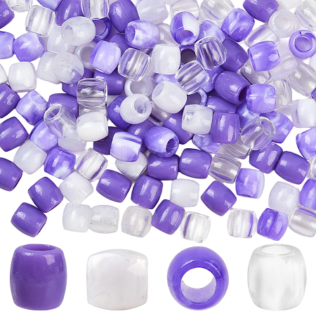 120Pcs 4 Styles ABS Plastic Imitation Pearl European Beads FIND-SC0019-27A-1