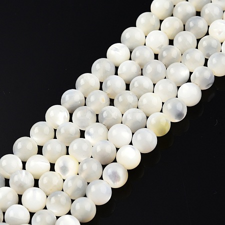 Natural White Shell Bead Strands X-SSHEL-N003-144D-01-1