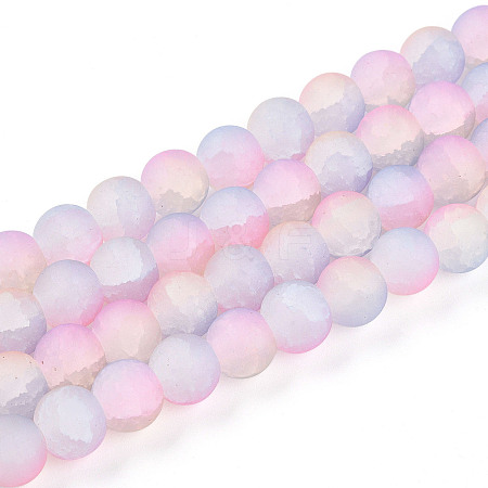 Crackle Glass Beads Strands GLAA-N009-10mm-04-1