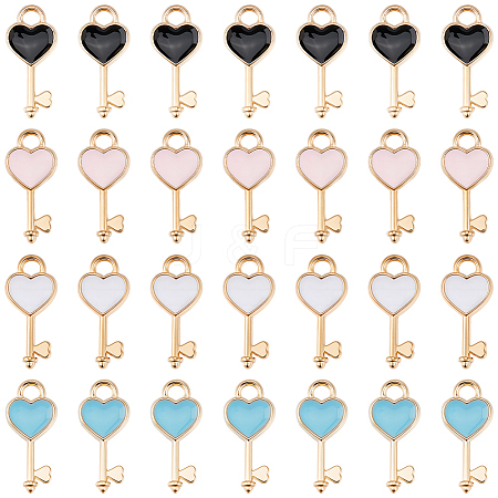 100Pcs 4 Colors Alloy Pendants ENAM-SC0007-88-1