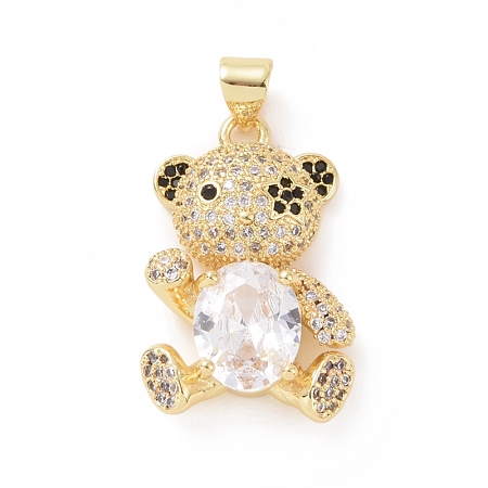 Brass Cubic Zirconia Pendants ZIRC-K089-13G-06-1