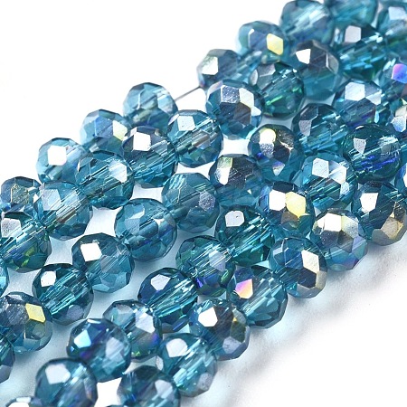 Electroplate Glass Faceted Rondelle Beads Strands EGLA-D020-3x2mm-43-1