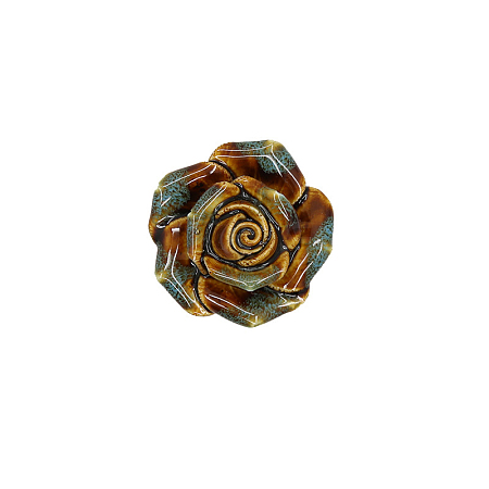 Rose Porcelain Drawer Knobs CABI-PW0002-01C-04-1