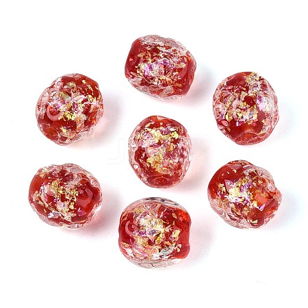 Handmade Foil Glass Beads Strands FOIL-N033-03C-1