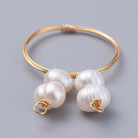 Grade A Natural Freshwater Pearl Rings RJEW-JR00264-1