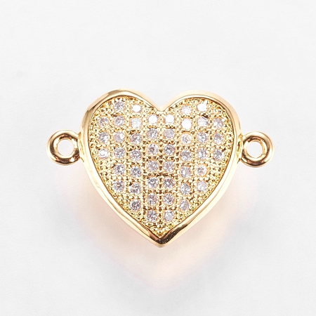 Brass Micro Pave Cubic Zirconia Links ZIRC-L068-27G-1