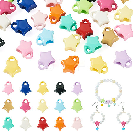 30Pcs 15 Colors Baking Paint Opaque Acrylic Beads ACRP-TA0001-05-1
