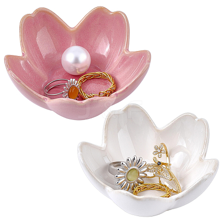 2Pcs 2 Colors Ceramic Dipping Sauce Dish AJEW-WR0003-98-1