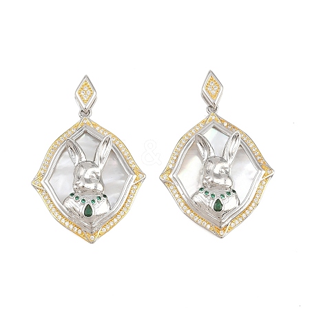 Brass Micro Pave Green Cubic Zirconia Pendants CU-CBA3297-01GP-1