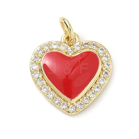 Brass Micro Pave Clear Cubic Zirconia Pendants KK-H255-08G-03-1
