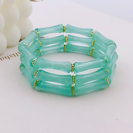 Acrylic Bamboo Joint Beaded Bracelets for Women FS-WG26A21-20-1