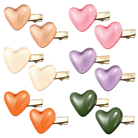 12Pcs 6 Colors Iron Alligator Hair Clips PHAR-HY0001-08-1
