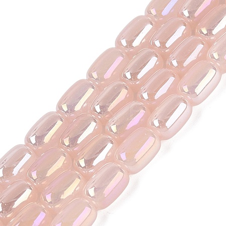 Electroplate Imitation Jade Glass Beads Strands EGLA-Q132-03B-B02-1