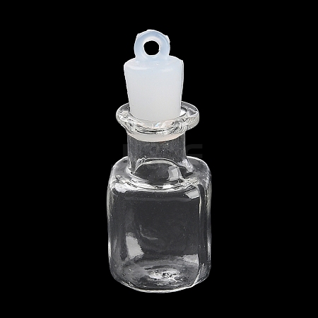 Clear Glass Wishing Bottle Pendants GLAA-A010-01F-1